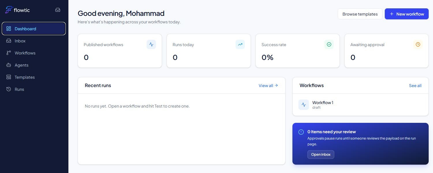 Flowtic dashboard