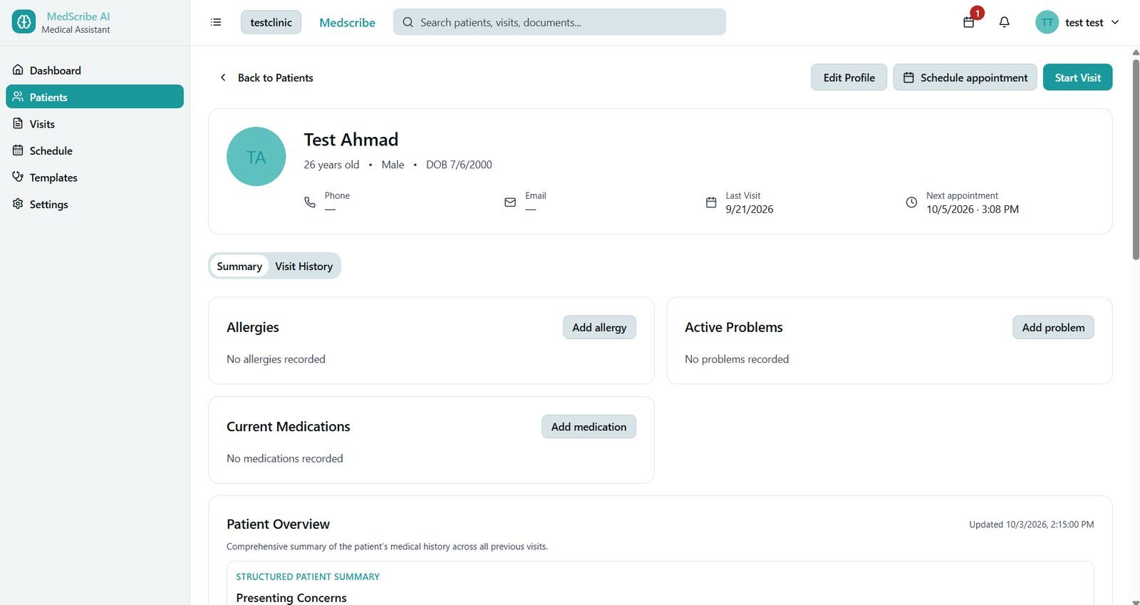 Complete patient records